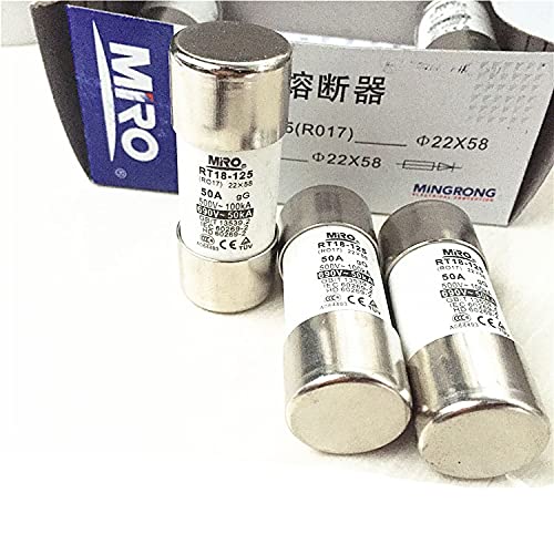 Fusible RT18-125 RO17 50A gG haute performance de type 22x58 avec pouvoir de coupure 100kA