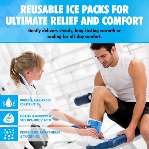 Image of Perfect Remedy 2-Pack Gel Ice Packs for Injuries - Reusable, Soft & Flexible Hot & Cold Compress, Soothing Aid for Sprains, Strains, Soreness conditions, Alternative to Hot Water Bottles (Blue, Large)