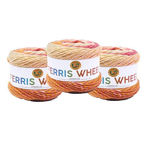 Image of Lion Brand Yarn, Ferris Wheel Crochet Yarn, Cherry On Top, Multi, 3 Pack
