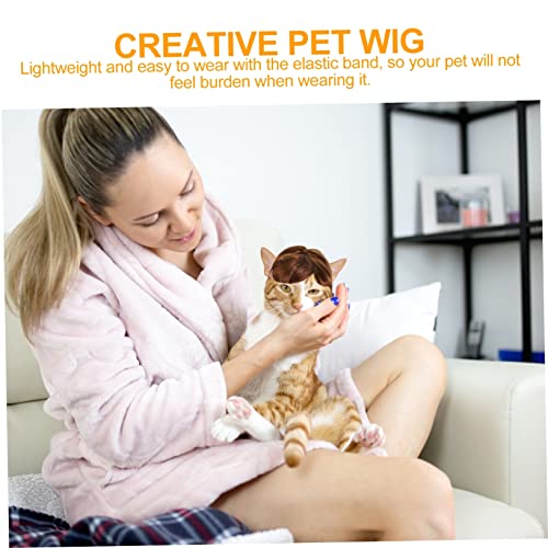 FONDOTIN 1 Unidade peruca de estimação cabelo falso de estimação acessórios de cosplay roupa pet rou