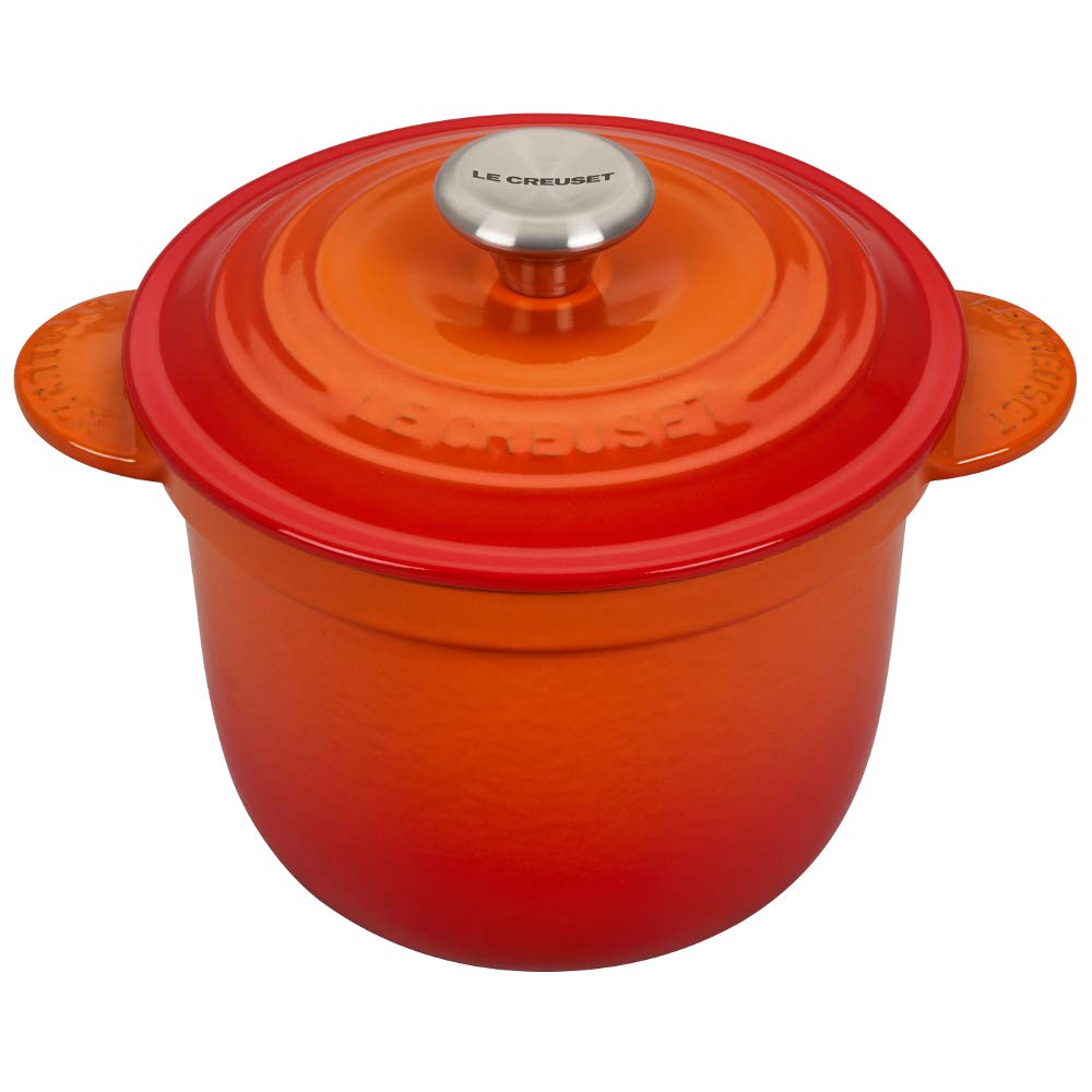 Le Creuset Cocotte en fonte émaillée avec Couvercle et Intérieur en Grès, 18 cm, 2 litres, Volcanique, 41110180900460