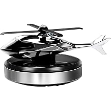 Car Air Freshener, Helicopter Solar Energy Rotating Aromatherapy Aviation Al Alloy Diffuser, Interior Decoration Accessories Diffuser for Car and Home (Silver)
