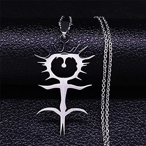 Fashion Ghostemane Stainless Steel Charm Necklaces for Women Silver Color Chain Necklaces Jewelry colgantes Mujer N4413S02