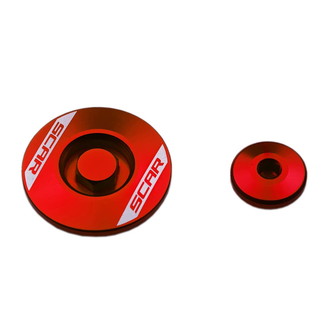 SCAR Tappi Motore Ergal Compatibile con HONDA CRF CRFX CRFL TRX 150 230 250 400 450 1000 1100 95-26 - Rosso