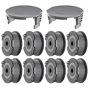 Forever Speed 1, 60mm, 4.90m Rasentrimmer Spule Kompatibel mit Bosch Easy GrassCut18-230 Rasentrimmer, Trimmer Spulenmodell F016800569 & F016800385(8 Ersatzspulen, 2 Kappe)