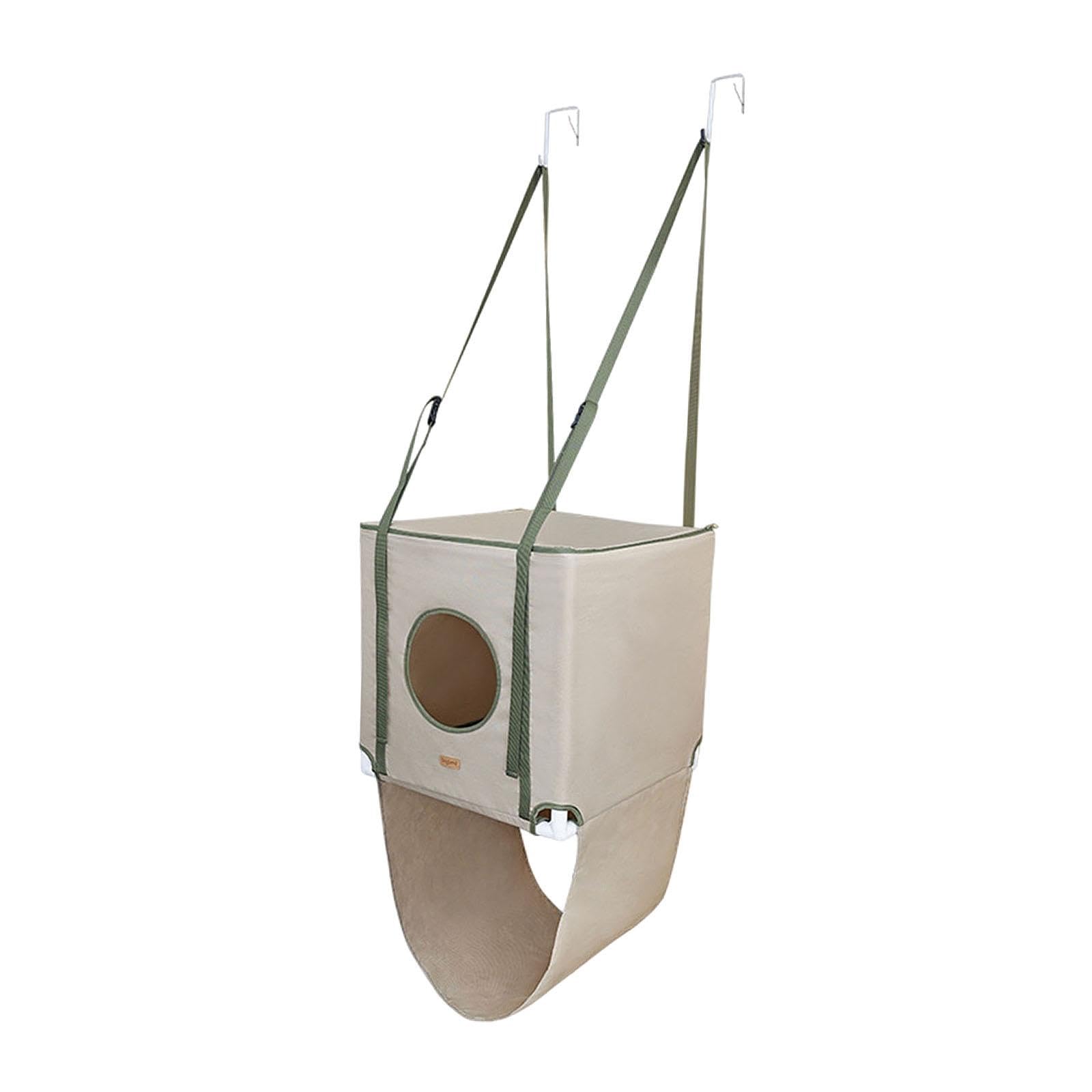 Hamac Suspendu pour Chat, Cachette, 2 Couches Respirantes, pour Se Reposer, Jouer, Faire de l'exercice, Sangle Réglable, Cachette