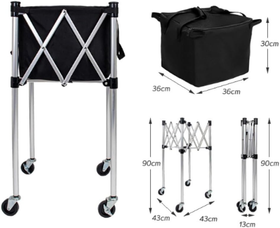 テニスバスケット カート収納カート キャスター付き 折りたたみ式 大容量 収納容易 軽量 耐久性 練習用 コーチ使用 クラブ活動 室