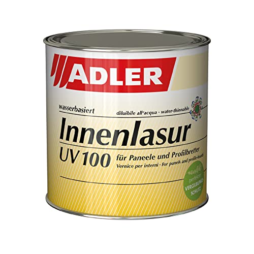 ADLER Innenlasur UV 100 - Wohngesunde Holzlasur farblos - 750 ml - für innen mit speziellem Vergilbungsschutz, atmungsaktive Wohnraumlasur auf Wasserbasis