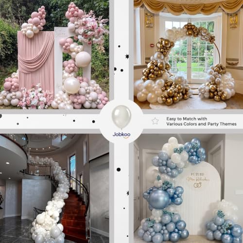 Image of Jobkoo Pearl White Balloons 12 Inch 50Pcs Wedding Bridal Engagement Balloon