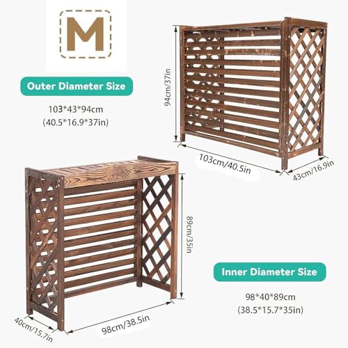 Grille de climatiseur extérieur de taille moyenne abri bois - 7
