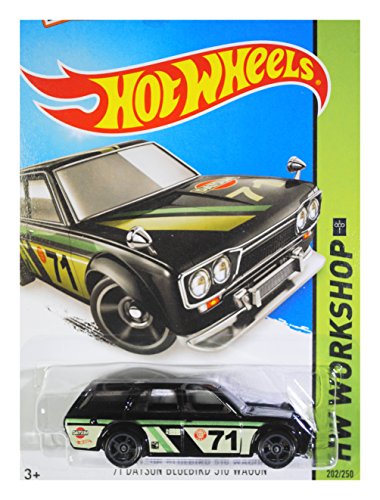 Hot Wheels, 2015 KMart [K-Day] Exclusive, HW Workshop '71 Datsun Bluebird 510 Wagon [Black] Die Cast Vehicle 202/250