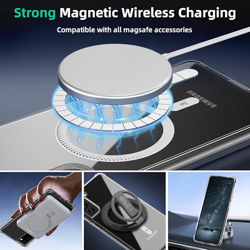 Image of ONES Magnetic for Galaxy S21 FE Slim Case, Compatible with Magsafe, Military-Grade Drop Guard, Anti-Yellowing, Shockproof Cover for Galaxy S21 FE, Scratch-Resistant, Transparent