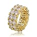 Produktbild Jacklin F 2 Reihen Iced Out Hip Hop Ringe für Männer Frauen CZ Bling Bling Unisex-Rapper-Ringe
