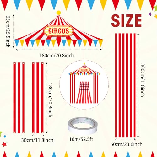 Image of Fanfanwin 4 Pcs Circus Tent Decorations Carnival Halloween Party, Stylish