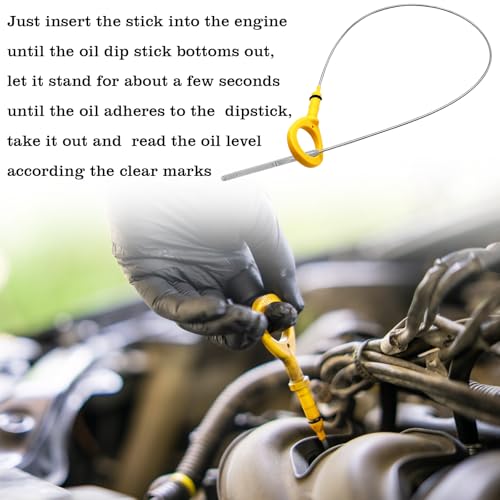 Image of 153010H012 Engine Oil Dipstick Indicator, Compatible with 2002-2006 Toyota Camry, 2002-2006 Toyota Solara Engine Oil Fluid Level Dip Stick, Replace 153010H010, 917-396