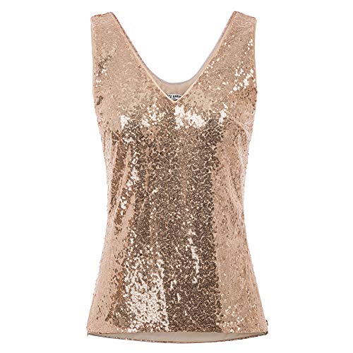 GRACE KARIN Damen Pailletten Tops Sparkling Tank Top Sparkle Shimmer Bluse...