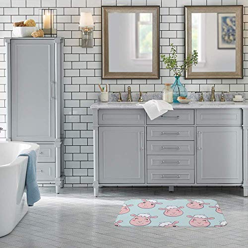 Tapis de bain absorbant en velours corail blanc 91x61 cm