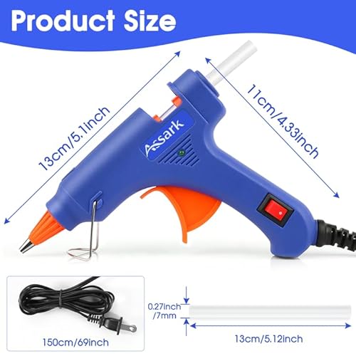 Hot Glue Gun Kit with 30 Glue Sticks(130mm x 7mm), Fast Preheating Hot Melt, High Temp for School Crafts DIY Arts and Quick Home Repairs, 20W Blue - Image 5