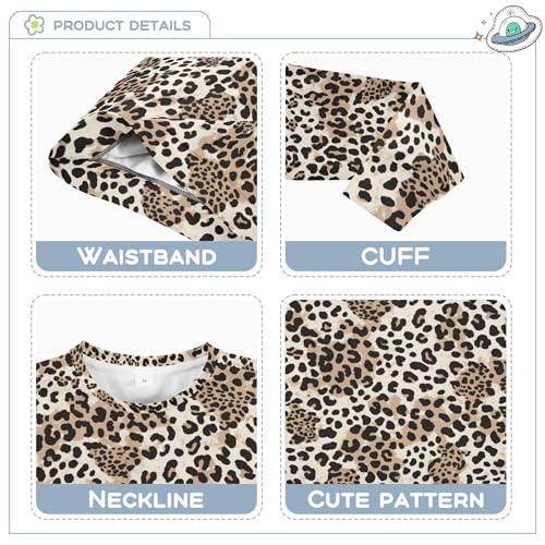 JUNZAN Leopard Or Modern Printed Big Girls Hoodie Sweatshirt Fleece Tops Clothing Shirts Athletic 4T3