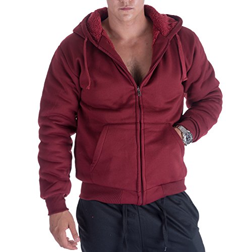 Image of Gary Com Heavyweight Sherpa Hoodies for Men, Thick Fleece Lined Full Zip Up Winter Warm Sweatshirts Work Jackets