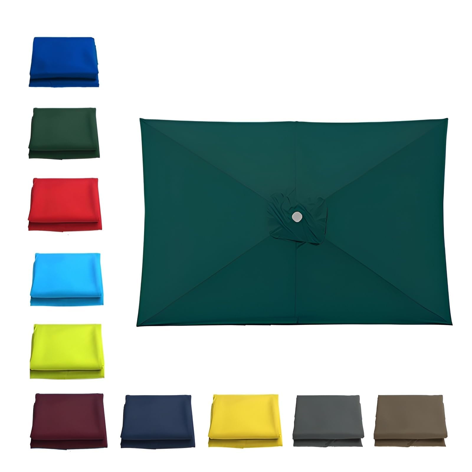 Telo di Ricambio per Ombrellone Giardino, Copertura Rechange Tessuto per Parasole Rechange Telo per Ombrellone da Giardino Dark Green 2.5x2.5m