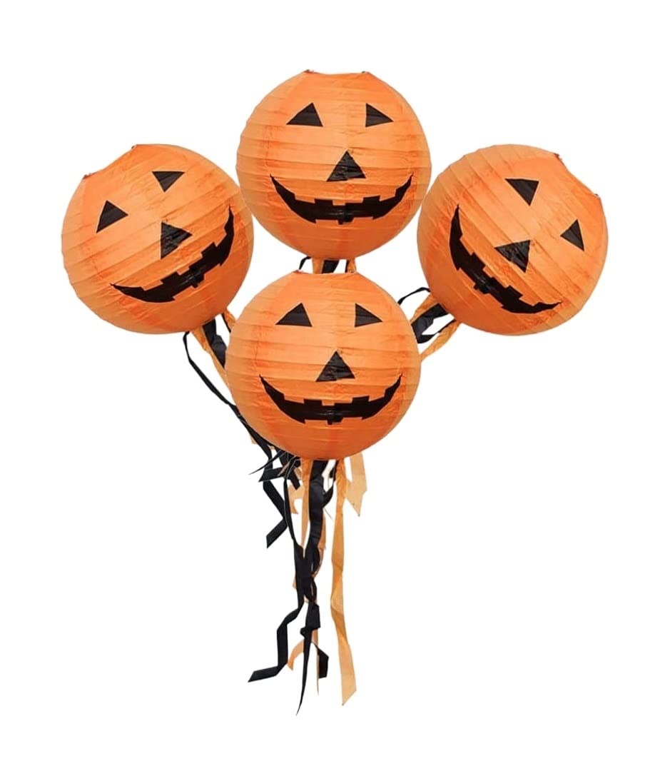 Latarnia na Halloween 5 sztuk Halloween Pumpkin Lantern Jack O Z Pomponem Papieru Dynia Wisząca Latarnia Światło Na Imprezę Dekoracja na Halloween