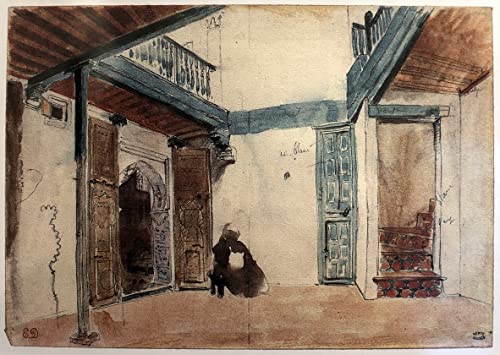 Lienzo de Marruecos de Delacroix para regalo especial, mural decorativo de 60x90cm
