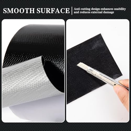 Image of Awning Repair Tape for Tarpaulins, Black Repair Tape for Outdoor Tarpaulins, Awning Repair Tape for Boat Covers, Tent, Canvas, Caravan Canvas, 100M