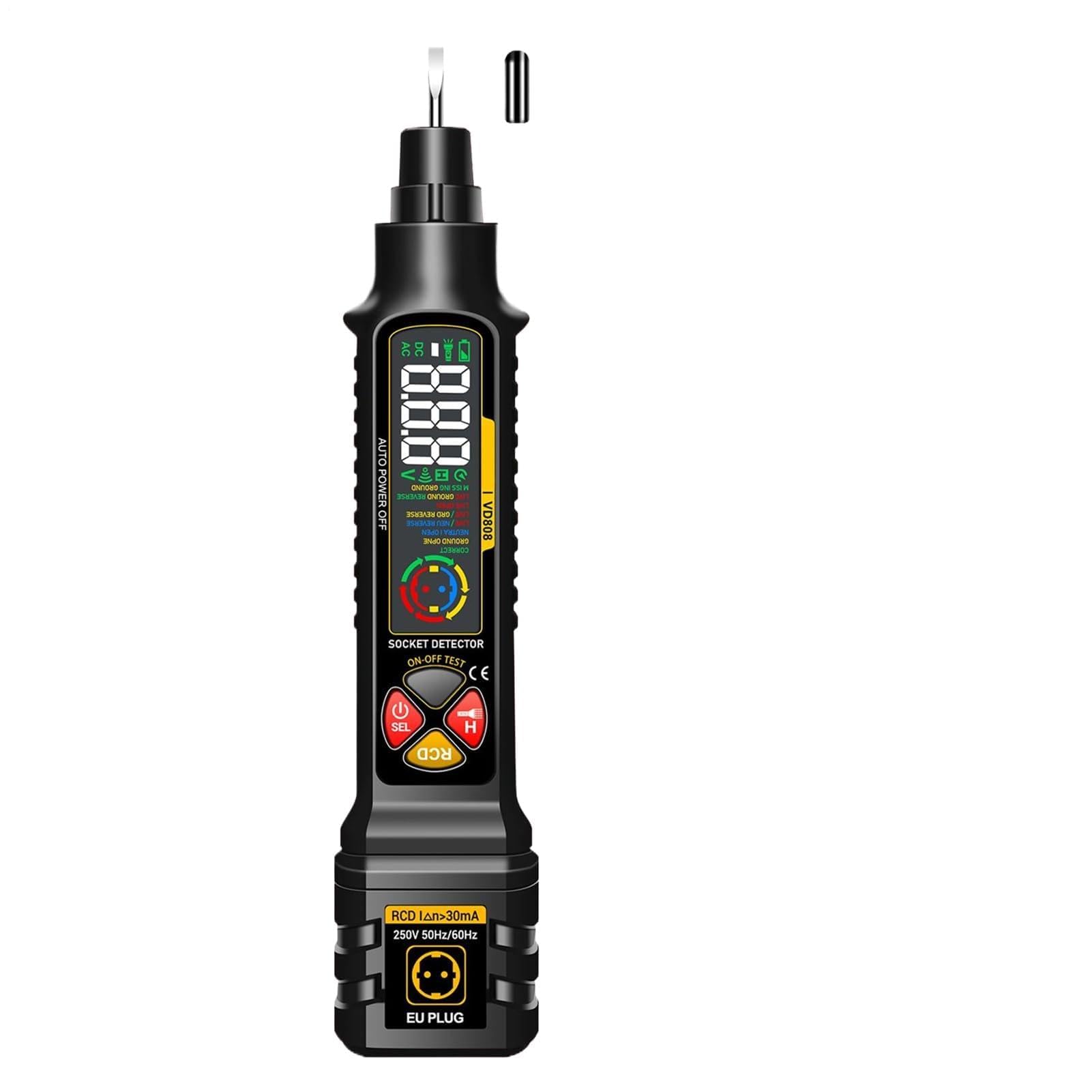 Circuit Analyzer | Smart Outlet Tool with LED Display & Light - 2-300V Ac Circuit Breaker Finder - for Home Electric Power Rv Camper Trailer Automotive Car