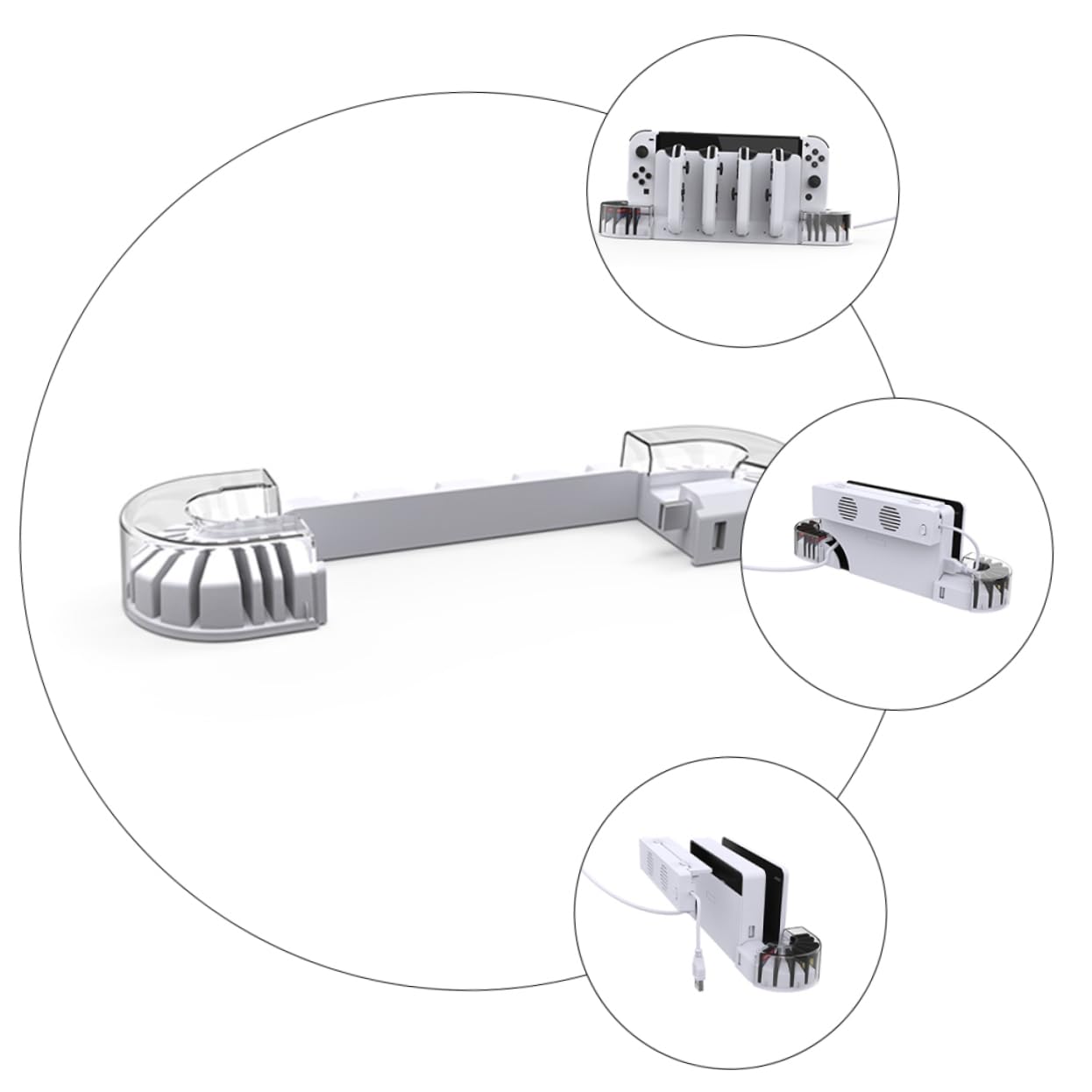 Homoyoyo Base de Carga Compatible Ventilador de Refrigeración para Controlador de Switch Incluye Cargador de Controlador Estación de Carga para Uso Casa