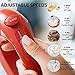 OVENTE 5-Speed Electric Hand Mixer with Stainless Steel Mixing Whisk, Snap-On Storage Case, Portable & Lightweight 150W Motor, Compact Handheld Mixer for Baking, Blending or Cooking, Red HM151R