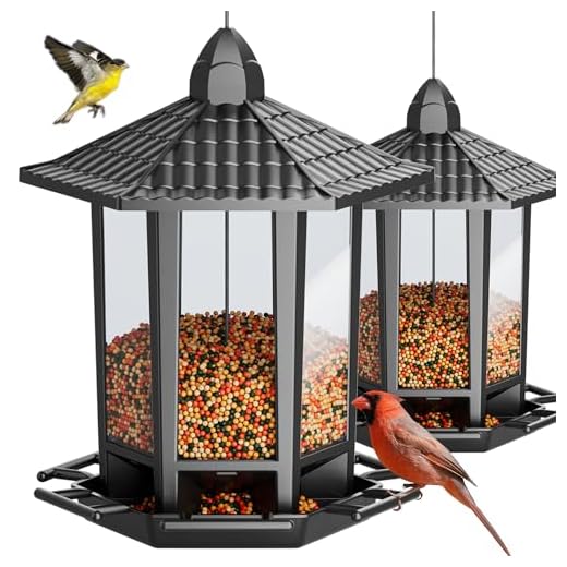 Birdream 2 Pack Bird Feeders for Outdoor Hanging, Retro Pagoda Design Fun Installation Bird Feeder, Attracting Wild Birds Chickadees Goldfinches Cardinals Finches and Sparrows