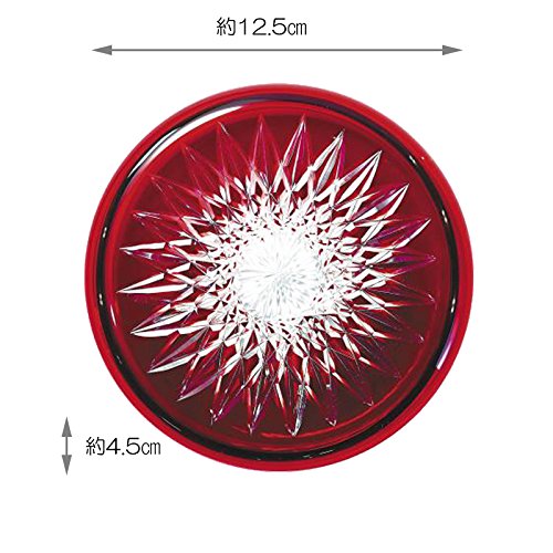 Amazon.co.jp: 皿 : CEM-1RE 江戸切子シャーレ 蜘蛛ノ巣文・赤 切匣 