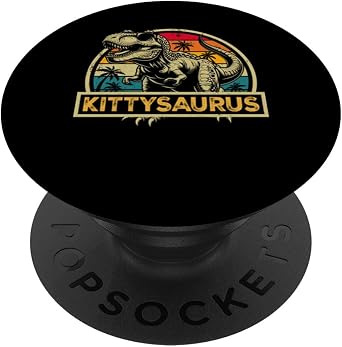 Kittysaurus T Rex Dinosaur Kitty Saurus Family Matching PopSockets Adhesive PopGrip