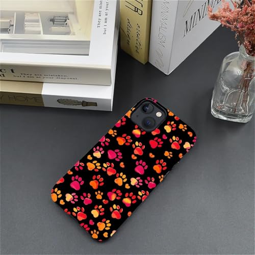 Bvkilrvc Compatible with iPhone 13/iPhone 14 Case, Red Dog Paw Pattern Print Phone Case Funny Liquid Silicone Case Impact Resistant Anti-Scratch Shockproof Protective Cover - image 8