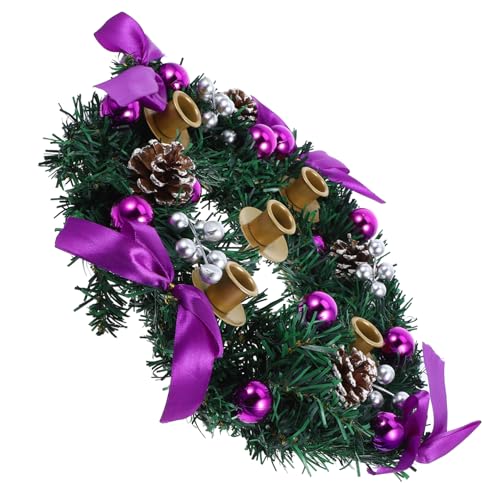 Cabilock Christmas Advent Wreath Ring Holder Elegant Decorative Candles Stand for Holiday Home Centerpiece Sturdy Metal and Plastic Design for Festive Table Decor