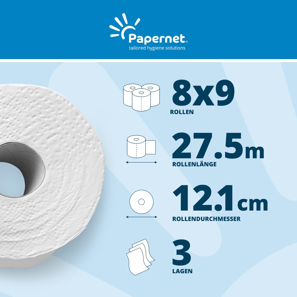 Papernet, 72 Rollen Toilettenpapier, 3-lagig