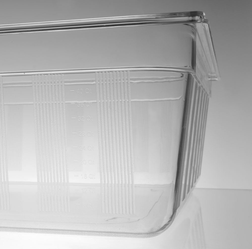 HENDI Gastronormbehälter, Temperaturbeständig von -40° bis 90°C, Geruchs- und geschmacksneutral, Enthält kein Bisphenol A, BPA frei, GN 2/1, 650x530x(H)200mm, Hochtransparent