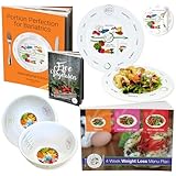 Portion Perfection Bariatric Surgery Must Haves: Melamine Post-Op Weight Control Kit With Measuring Bowls and Plates for Portion Control, Eating Plan | Cookbook