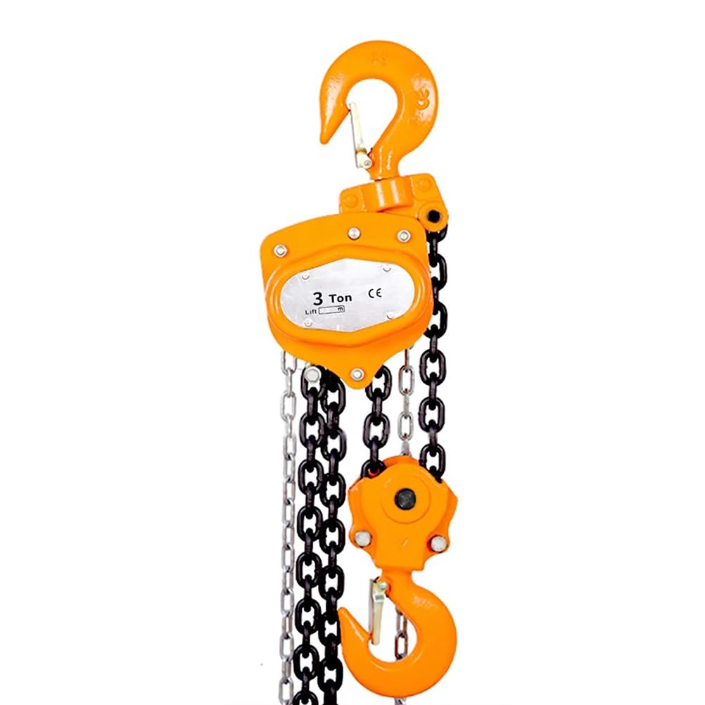 1 Tonne Kettenzug, 3 m manuelles Hebezeug mit 360° drehbarem Haken, G80 Heavy-Du-Kette, Doppel-Pl Bremse für Ga, Lager und Industrie