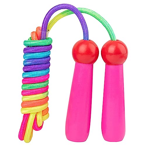 縄跳び綿子供ジャンプ調節可能な長さスキップ木製ハンドル付き女の子男の子屋内屋外運動軽量デザイン