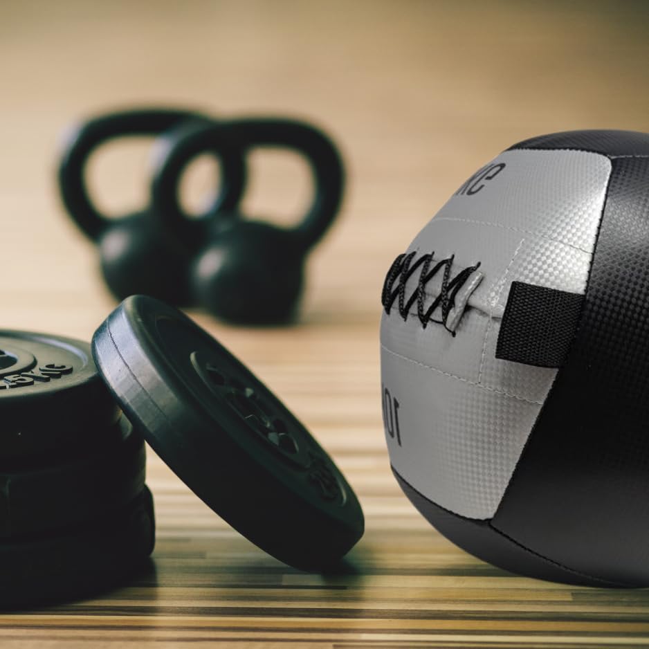 Palla Medica 10 Kg, Palla Palestra e Home Gym Wall ball Ecopelle, Slam Ball, Fitness Palla per Esercizi e Allenamento funzionale, Home Fitness