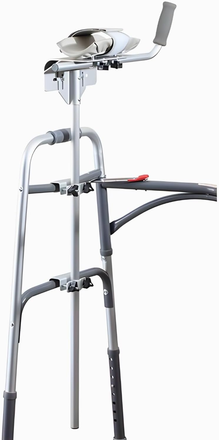 Medacure Platform Walker Attachment - Comfortable Armrest for Easy Walker Use with Crutch, Ideal for Accessibility Needs, 300 Lbs Weight Capacity - PWA300, Silver