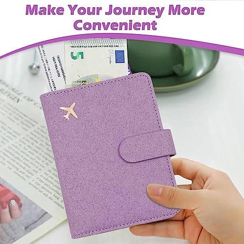 Image of Melsbrinna Rfid Passport Holder for Travel women /Men, Cute Passport Wallet Rfid Blocking Card Slots, Rfid Passport Cover /CaseTravel Wallet, Passport Book Holder (1, Purple1)