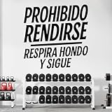 Vinilo Adhesivo con Frase Motivadora "Prohibido Rendirse, 80 x 80 cm)