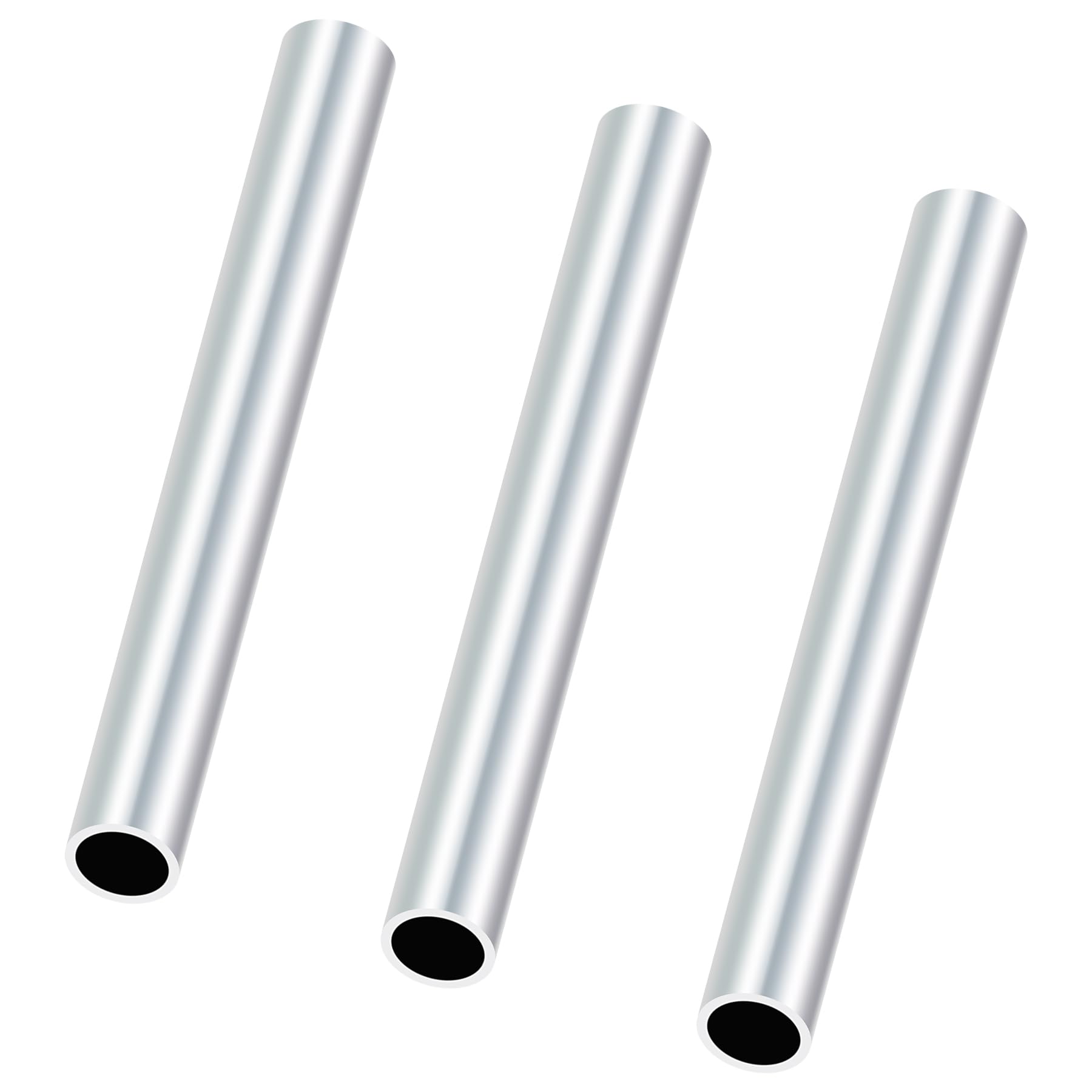 iMeistek 6063 Aluminium Tubes, 12mm OD 10mm ID 150mm Length Seamless Straight Aluminium Round Tubing Pipe for DIY Model,Industrial(3PCS)