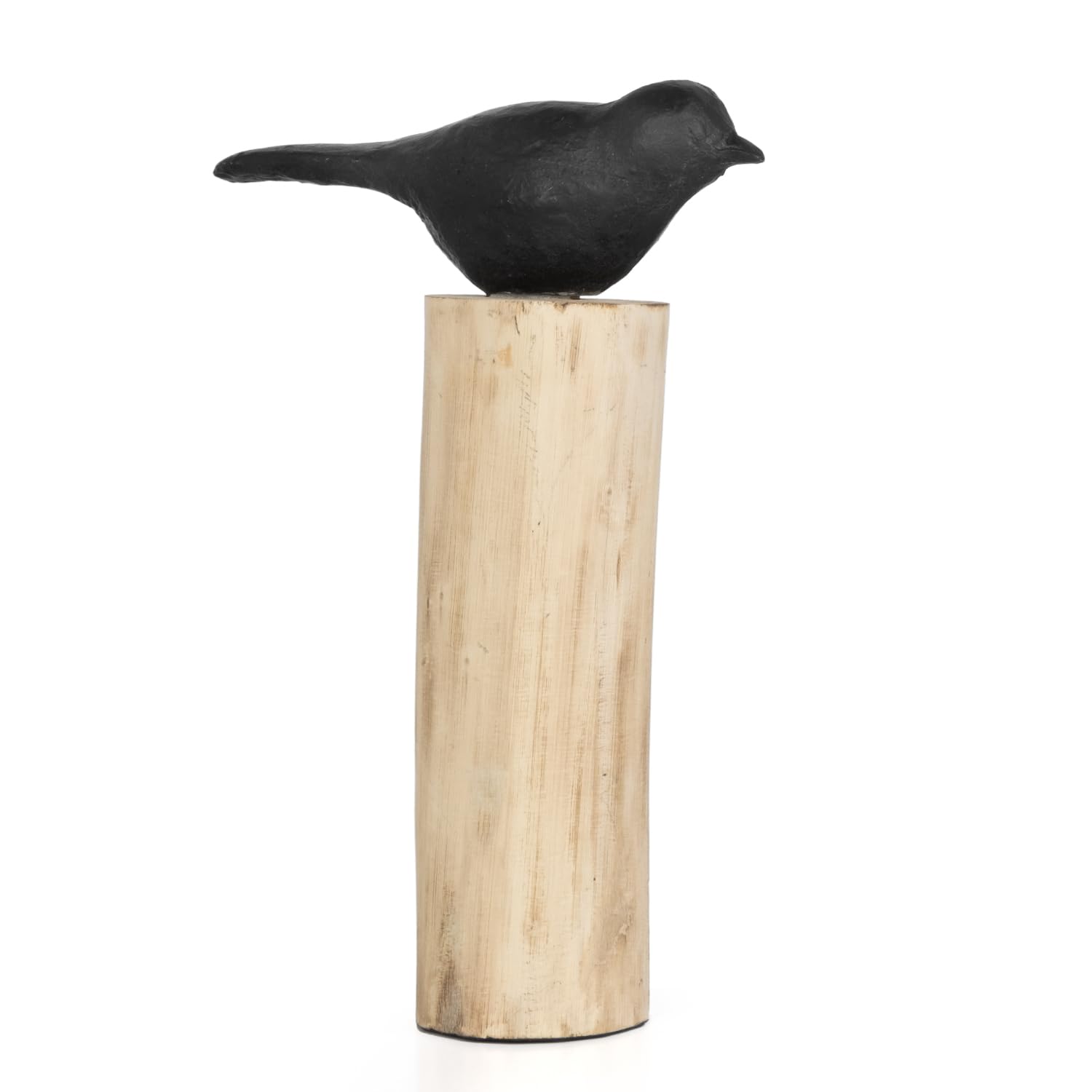 Moritz Escultura I Pájaro sobre tronco grande I 20 x 8 x 29,5 cm I Decoración de madera I Esculturas Decoración I Moderno I Salón I de madera I Escultura de madera