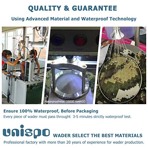 Unispo Fly Fishing Waders, Veil Camo Hunting Waders, Breathable Waders, Waterproof Stockingfoot Chest Farming Waders Lightweight Mining Wader With Zippered Pocket, For Men And Women, Xxxl #TOP7