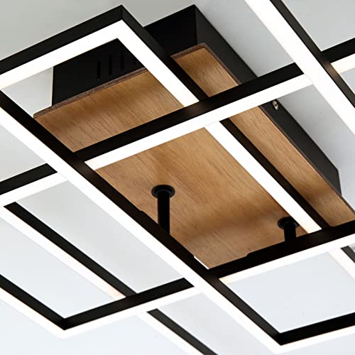 Plafonnier LED 55W BRILONER noir dimmable avec télécommande