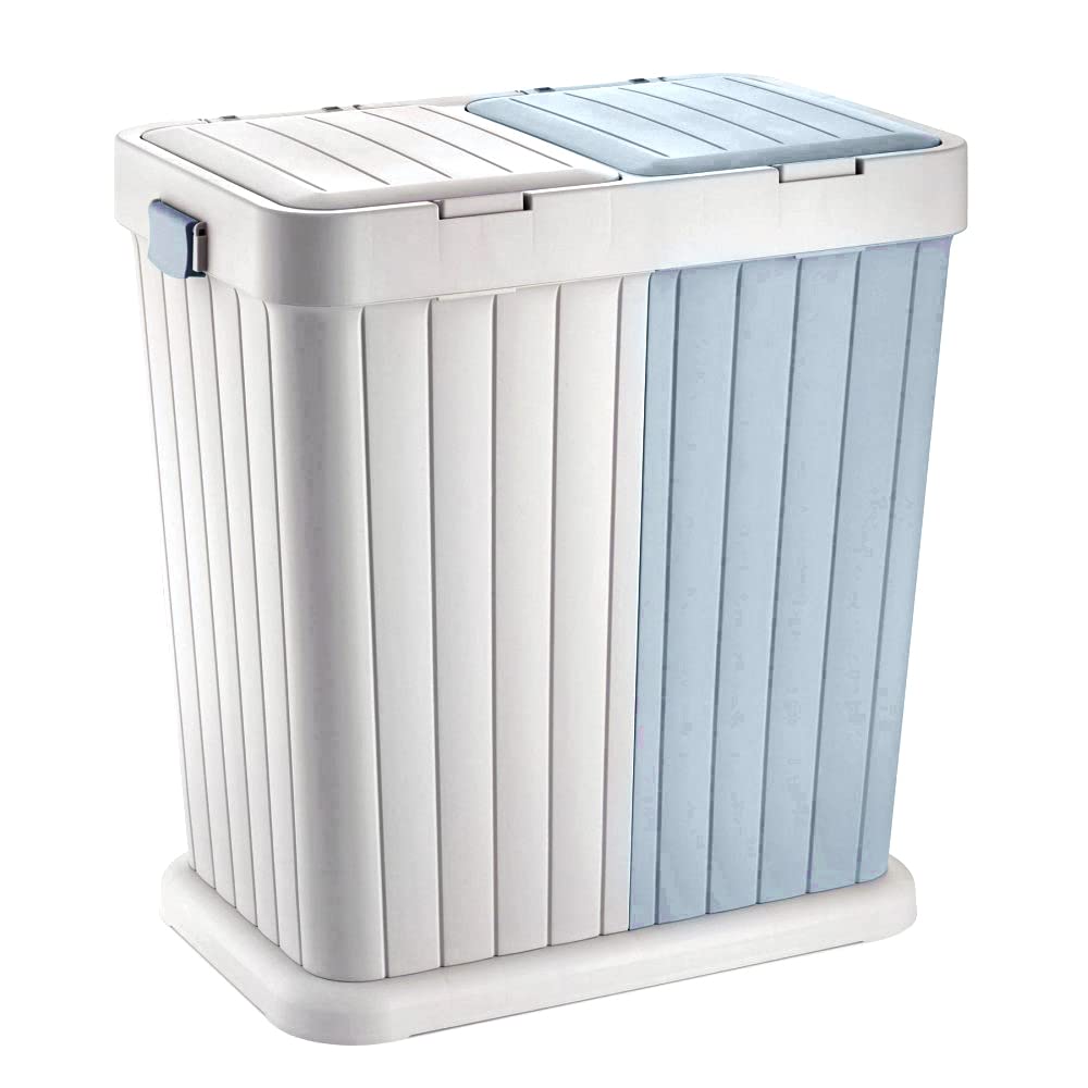 Rio Twins Multipurpose Dual Bin, Multi- Purpose Laundry Box 80L, White & Pink